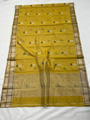 Olive Blossom Chanderi Silk Saree