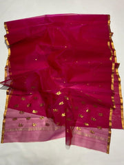 Magenta Pink Gold Butti Saree