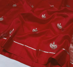 Maroon Meenakaari Chanderi