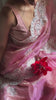 Lucknowi Chikankari Pink Tissue Silk Saree